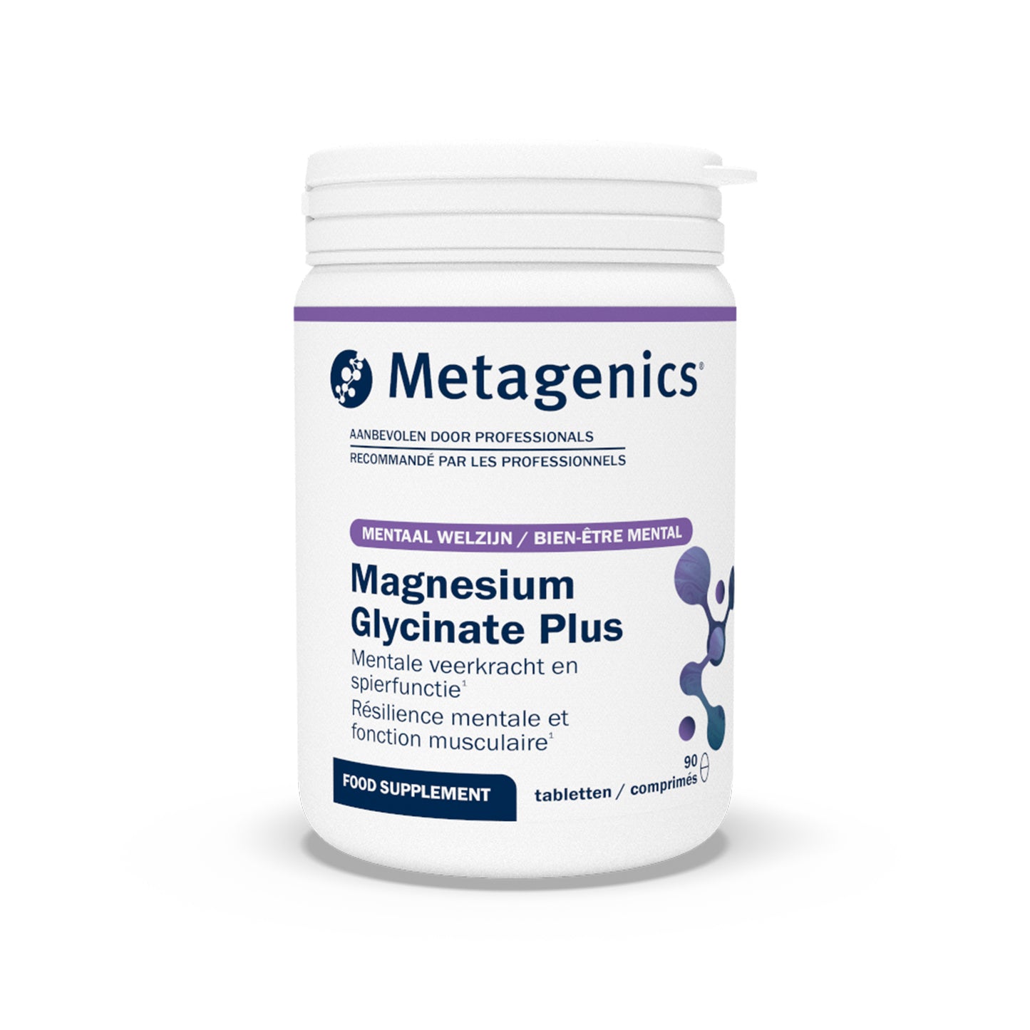 Magnesium Glycinate Plus 90 comprimés – Packshot de face