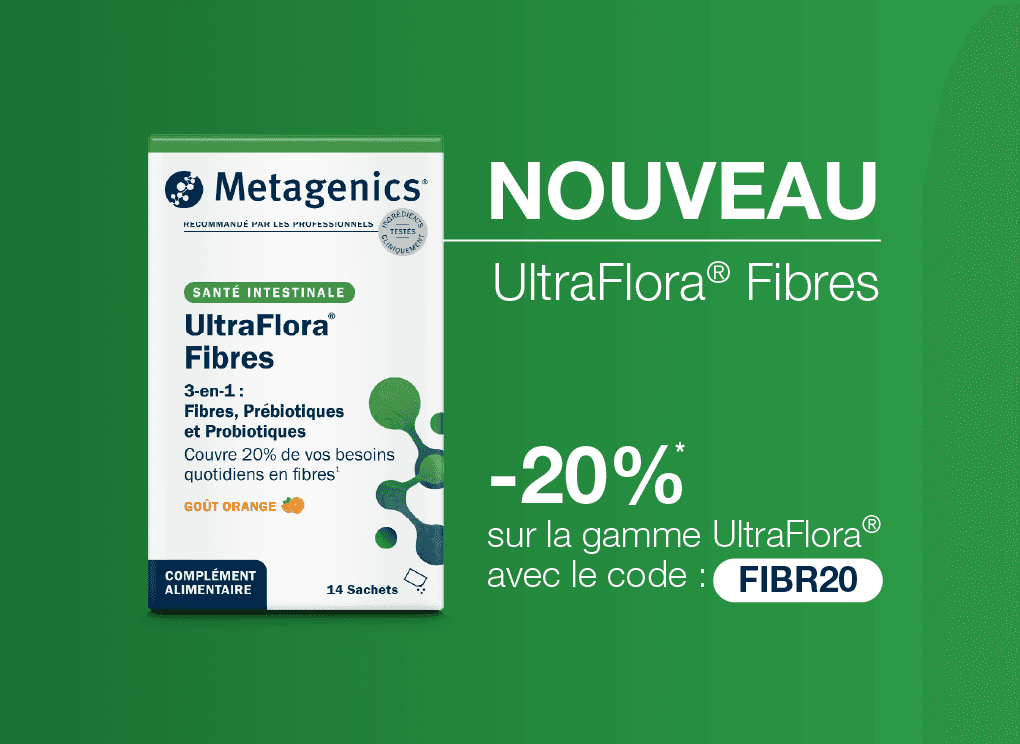 METAGENICS FR GUT HEALTH ULTRAFLORA FIBRES VISUEL LANDING PAGE