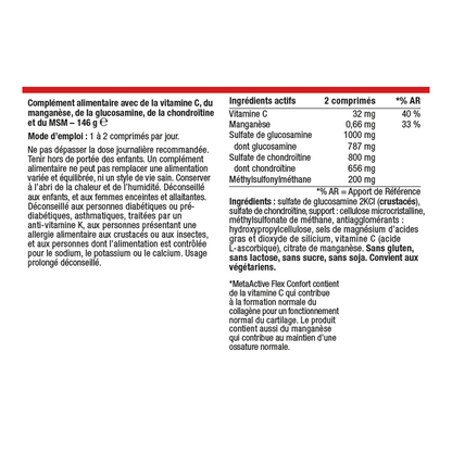MetaActive Flex Confort 90 comprimés – Ingrédients