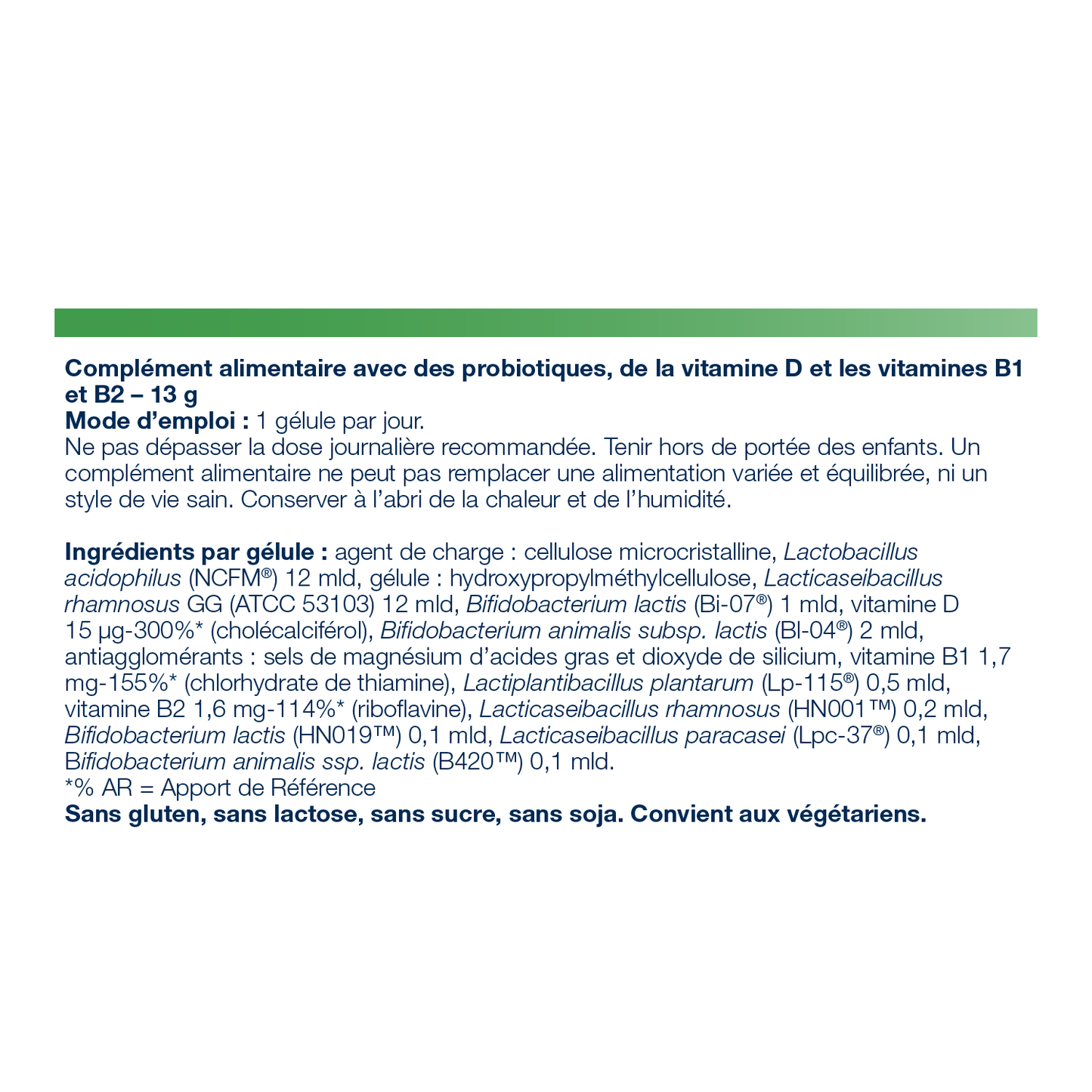 UltraFlora Complete 30 gélules – Ingrédients