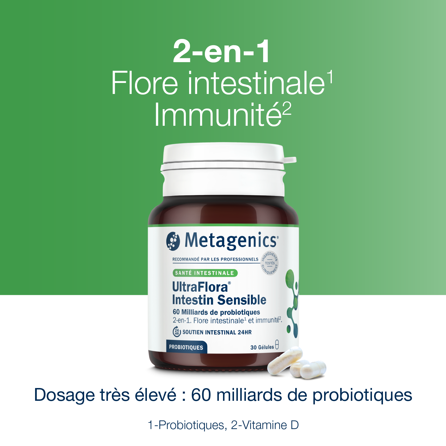 UltraFlora Intestin Sensible 30 gélules – Claims produit