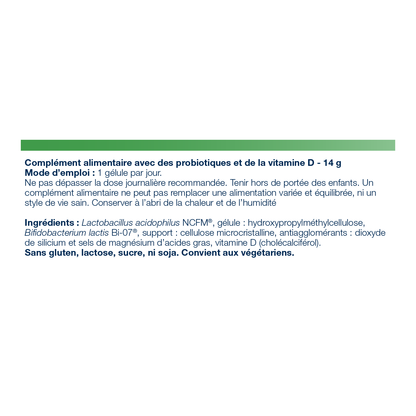 UltraFlora Intestin Sensible 30 gélules – Ingrédients