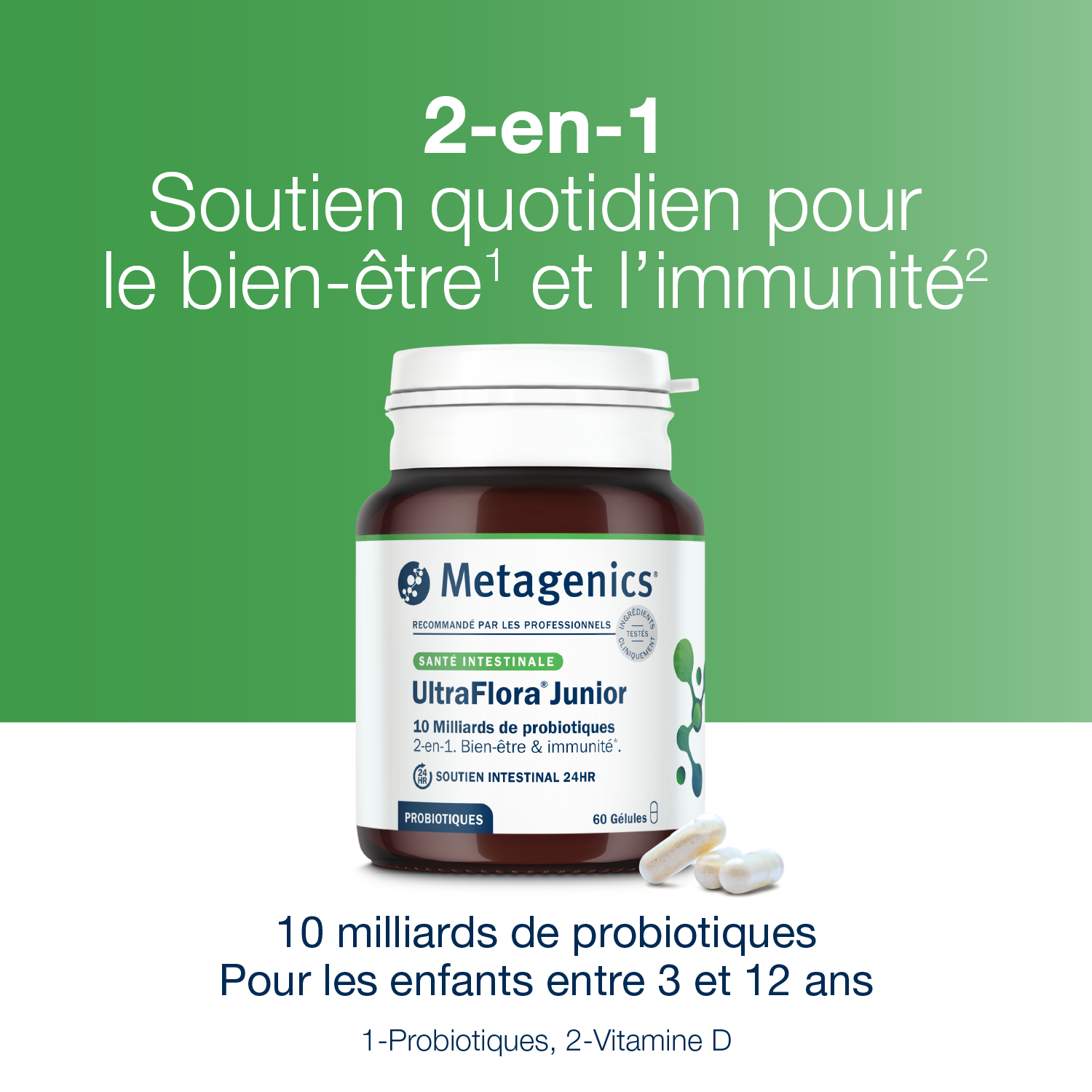 UltraFlora Junior 60 gélules – Claims produit