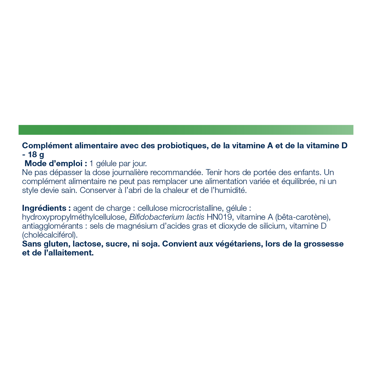 UltraFlora Regular 60 gélules – Ingrédients