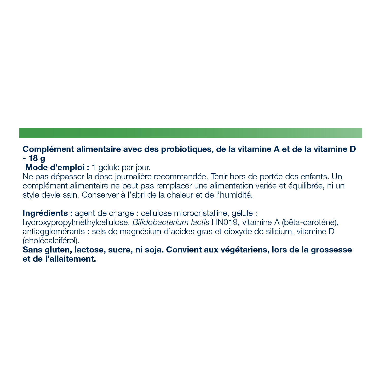 UltraFlora Regular 60 gélules – Ingrédients