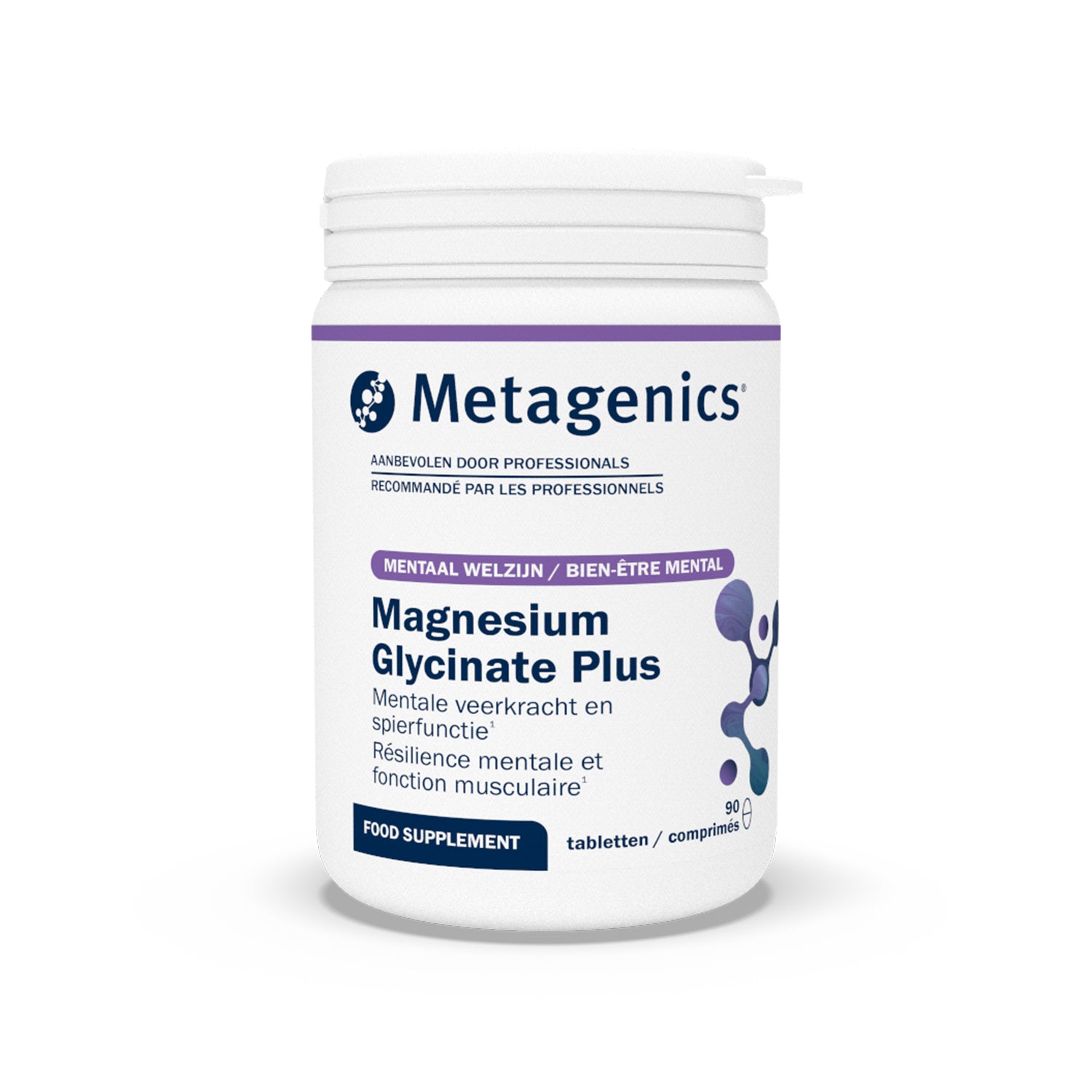 Magnesium Glycinate Plus 90 comprimés – Packshot de face