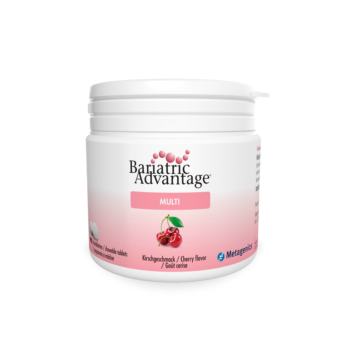 Bariatric Advantage Multi comprimés à croquer cerise – Packshot de face
