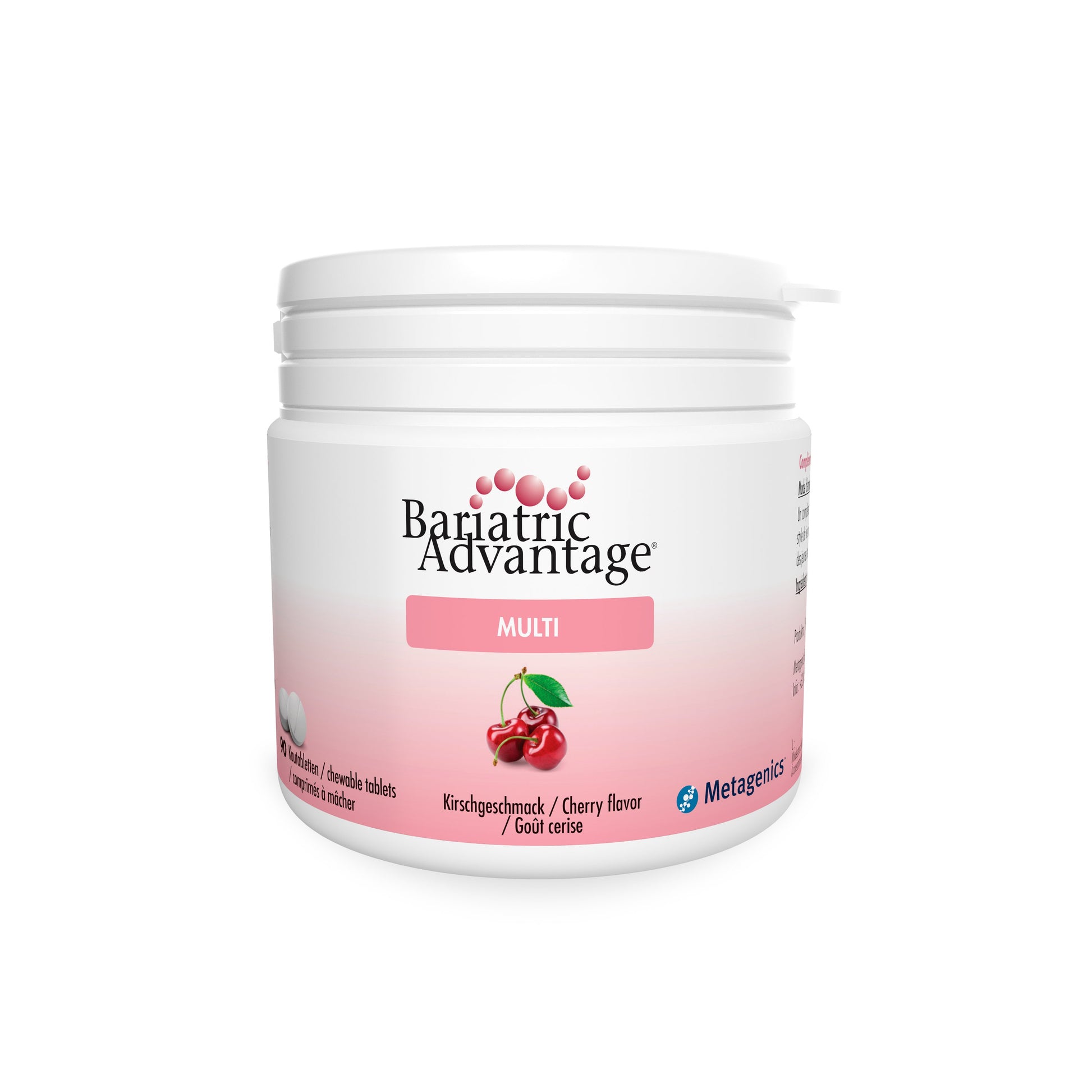 Bariatric Advantage Multi comprimés à croquer cerise – Packshot de face